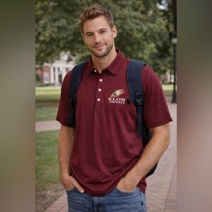 Russell Athletic Red Polo Shirt Classic Style